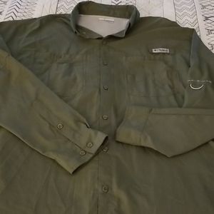 Men's long sleeve cool mesh button down shirt